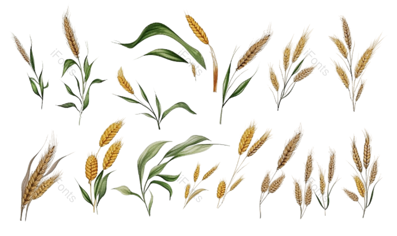 芒种图片,麦子元素,麦穗PNG,小麦免抠素材